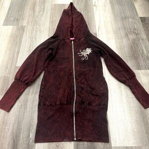 Vintage Joomi Joolz Sweater Dragon Medieval Womens XS Distressed Jeweled y2K